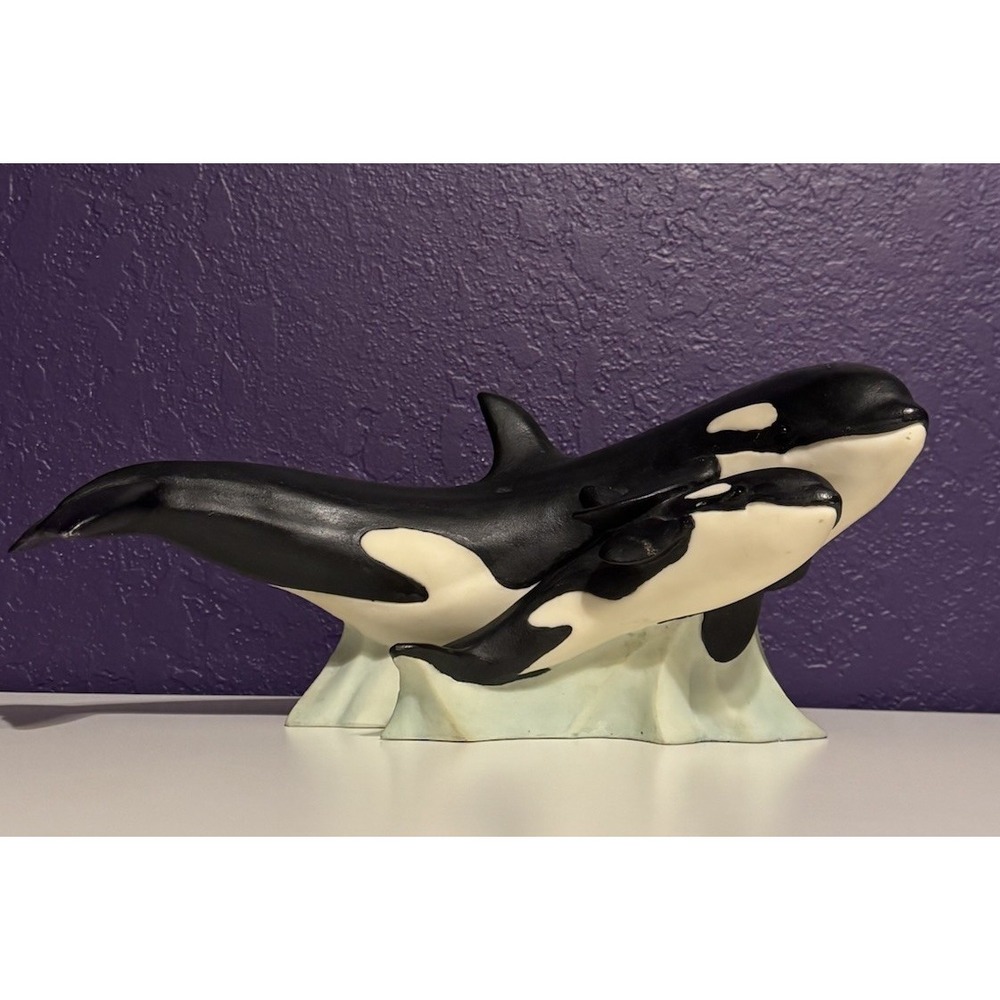 United Design Orca Sculpture 15" Whale Figurine Statue Signed Extremely Rare